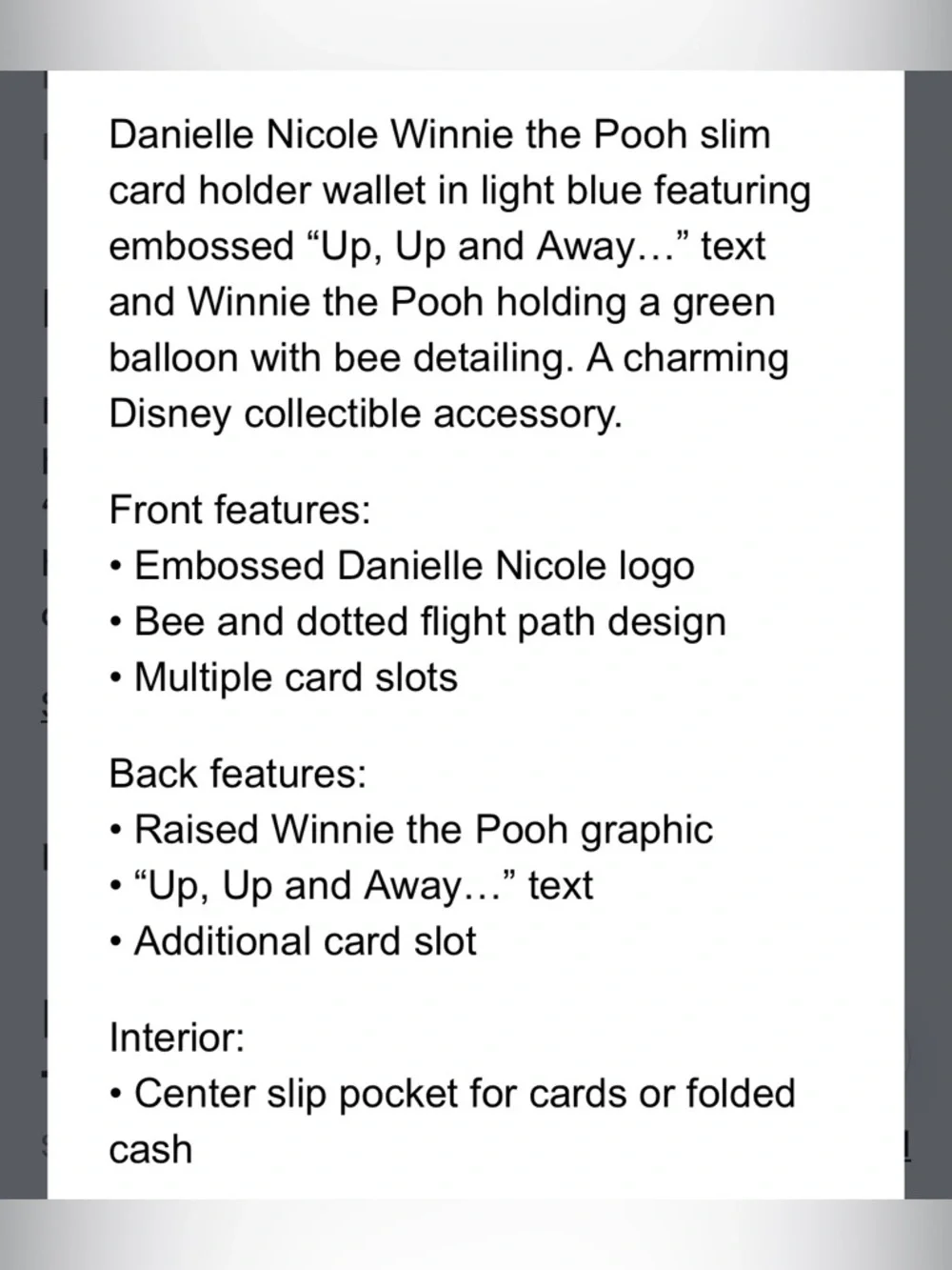 Disney Winnie the Pooh Balloon “Up Up and Away” Cardholder BoxLunch Exclusive